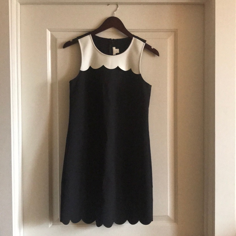 J. Crew Scalloped Hem Bib Collar Dress Size 0